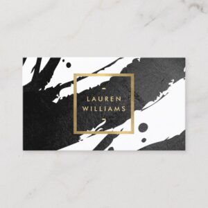 Abstract Black Ink Brushstrokes Business Card