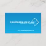 ABSTRACT CLOUD LOGO on BLUE GRADIENT Business Card