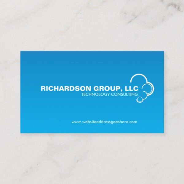 ABSTRACT CLOUD LOGO on BLUE GRADIENT Business Card