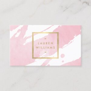 Abstract Pastel Pink Watercolor Brushstrokes Business Card