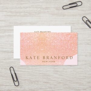 Abstract Rose Gold Glitter Rose Gold Beauty Salon Business Card