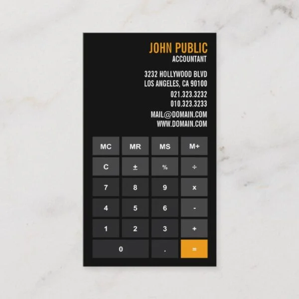 Accountant Calculator Financial Advisor Business Card