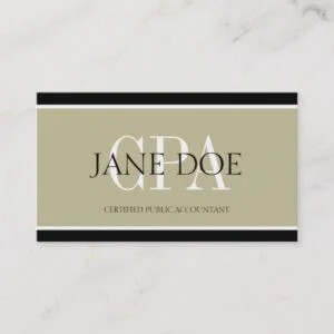 Accountant/CPA Tan/White/Black Borders Business Card
