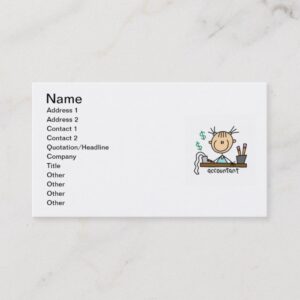 Accountant Stick Figure Business Card