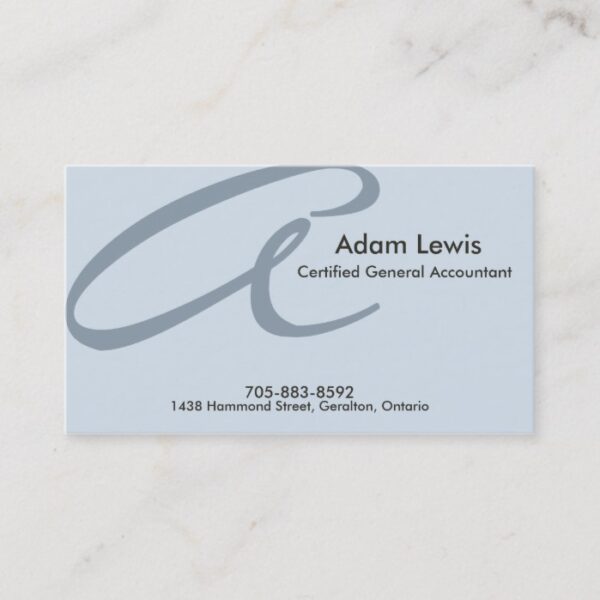 Accounting Business Card - Monogram