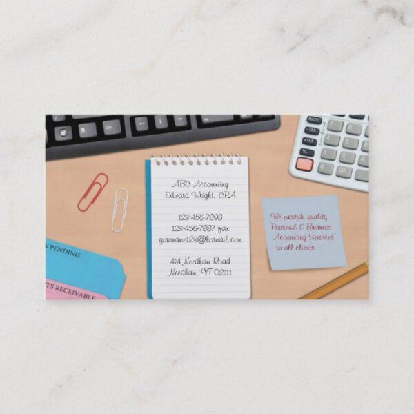 Accounting / Office Work Business Card