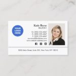 Add Photo and Logo Real Estate Professional Business Card