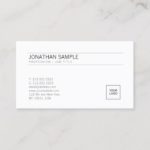 Add Your Logo Elegant White Simple Professional Business Card