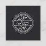 Add Your Logo | Modern Black and White Square Business Card