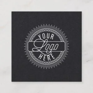 Add Your Logo | Modern Black and White Square Business Card