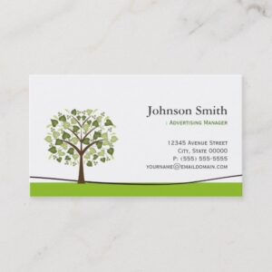 Advertising Manager - Elegant Wish Tree Business Card