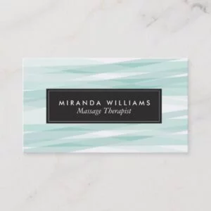 Aqua Abstract Ribbons Business Cards