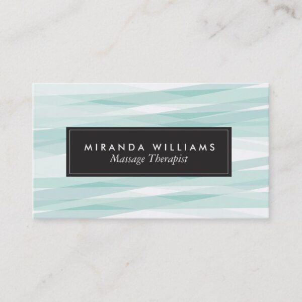 Aqua Abstract Ribbons Business Cards