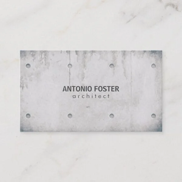 Architect Interior Designer Exposed Concrete Wall Business Card