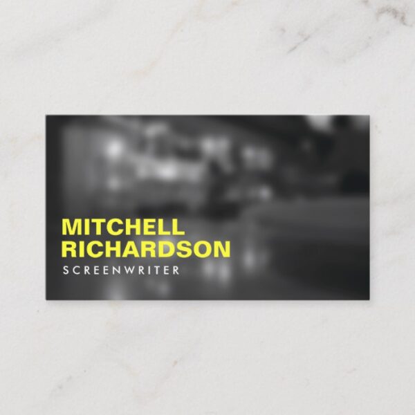 ART NOIR PHOTO with YELLOW TYPE Business Card