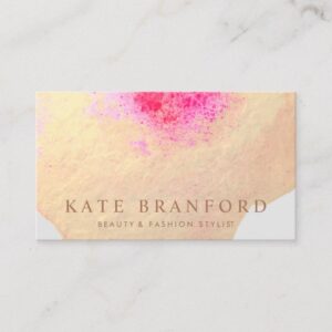 Artistic Yellow Gold Watercolor Large Floral Art Business Card