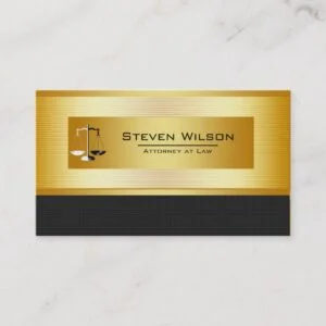 Attorney At Law Black and Gold Legal Scale Business Card