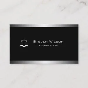 Attorney At Law Black and White Legal Scale Business Card