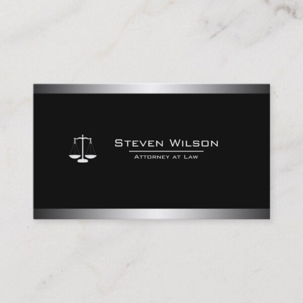 Attorney At Law Black and White Legal Scale Business Card