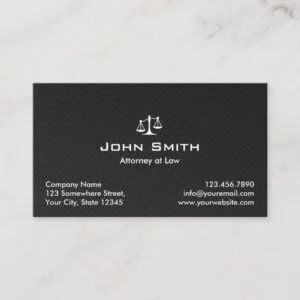 Attorney at Law Black Carbon Fiber Lawyer Business Card