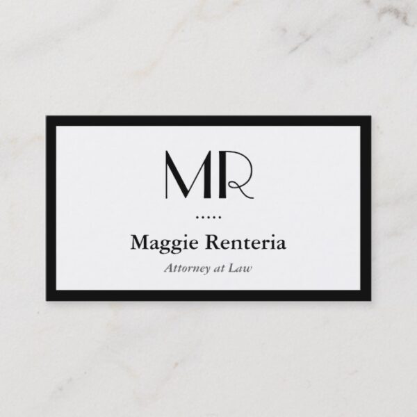 Attorney at Law - Clean Stylish Monogram Business Card
