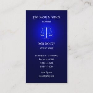 Attorney at Law | Dark Blue Glowing Business Card