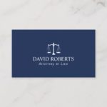 Attorney at Law Elegant Navy Blue Lawyer Business Card