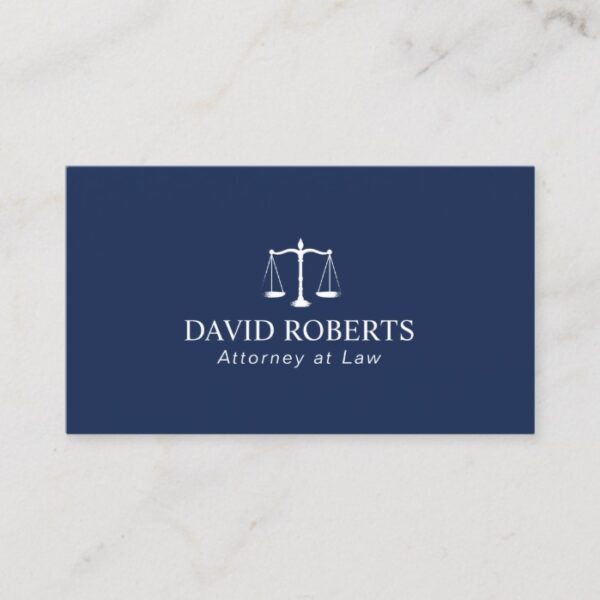 Attorney at Law Elegant Navy Blue Lawyer Business Card