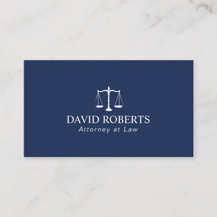 Attorney at Law Elegant Navy Blue Lawyer Business Card