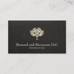 Attorney at Law Faux Gold Leaf and Black Linen Business Card