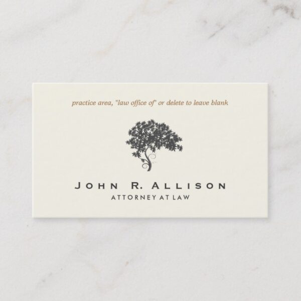 Attorney at Law Ivory Elegant Tree Business Card