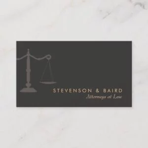 Attorney at Law Justice Scale Black Business Card
