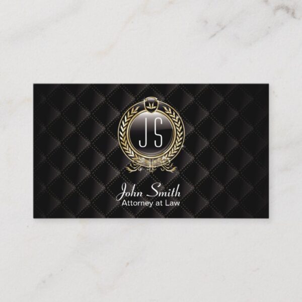 Attorney at Law Luxury Dark VIP Lawyer Business Card