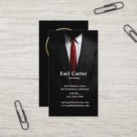 Attorney at Law Men’s Suit Red Tie Business Cards