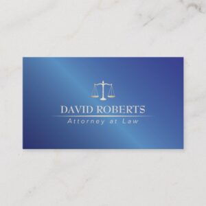 Attorney at Law Metal Blue Lawyer Business Card