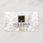 Attorney at Law Modern Gold Marble Stone Lawyer Business Card