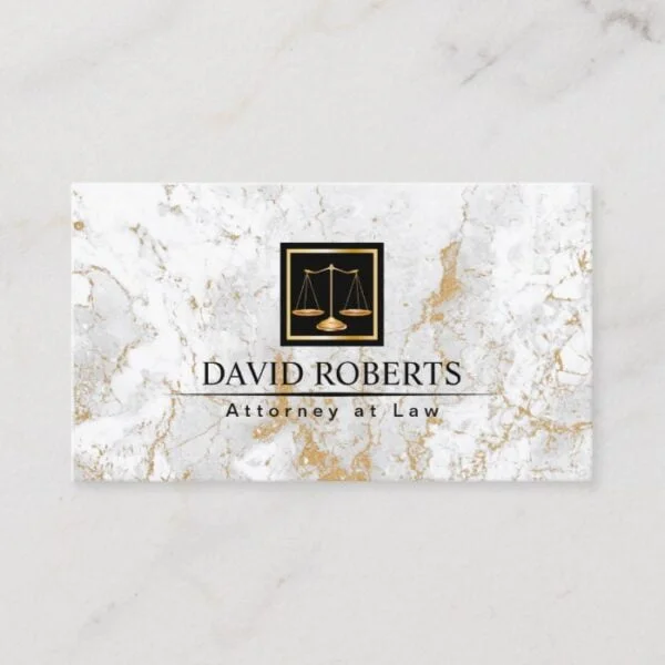 Attorney at Law Modern Gold Marble Stone Lawyer Business Card
