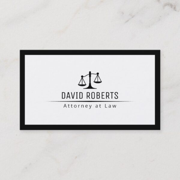 Attorney at Law Plain Border Lawyer Business Card