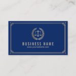 Attorney at Law Royal Blue Gold Framed Lawyer Business Card