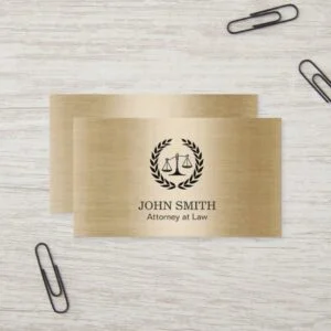 Attorney at Law Stylish Brushed Gold Business Card