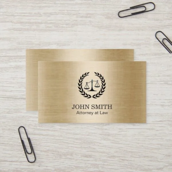 Attorney at Law Stylish Brushed Gold Business Card