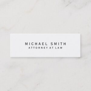 Attorney at Law White Simple Minimalist Mini Business Card