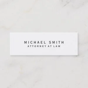 Attorney at Law White Simple Minimalist Mini Business Card