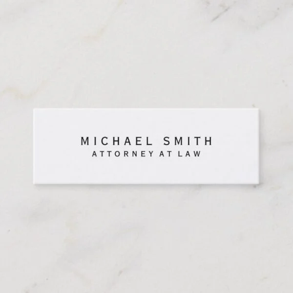 Attorney at Law White Simple Minimalist Mini Business Card