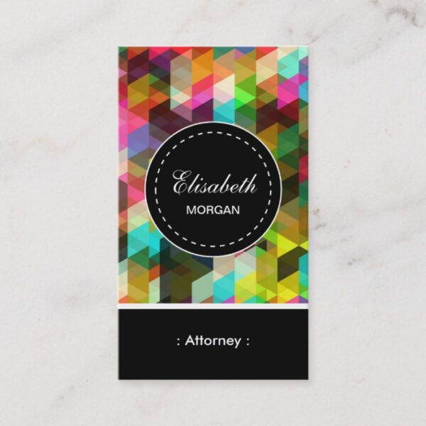 Attorney- Colorful Mosaic Pattern Business Card