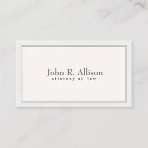 Attorney Elegant and Simple Ivory Border Business Card