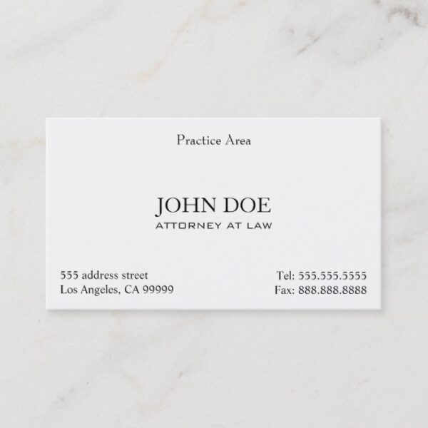 Attorney Elegant Clean II Business Card