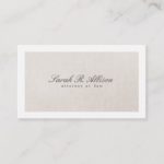 Attorney Faux Linen Elegant Beige Business Card