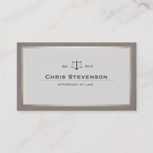 Attorney Justice Scale Traditional Vintage Style Business Card