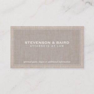 Attorney Law Office Linen Texture Look (No Line) Business Card